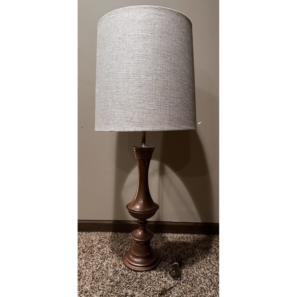 Vintage Brass Table Lamp Traditional Urn Style Heavy Metal‎ Base 26 Inch